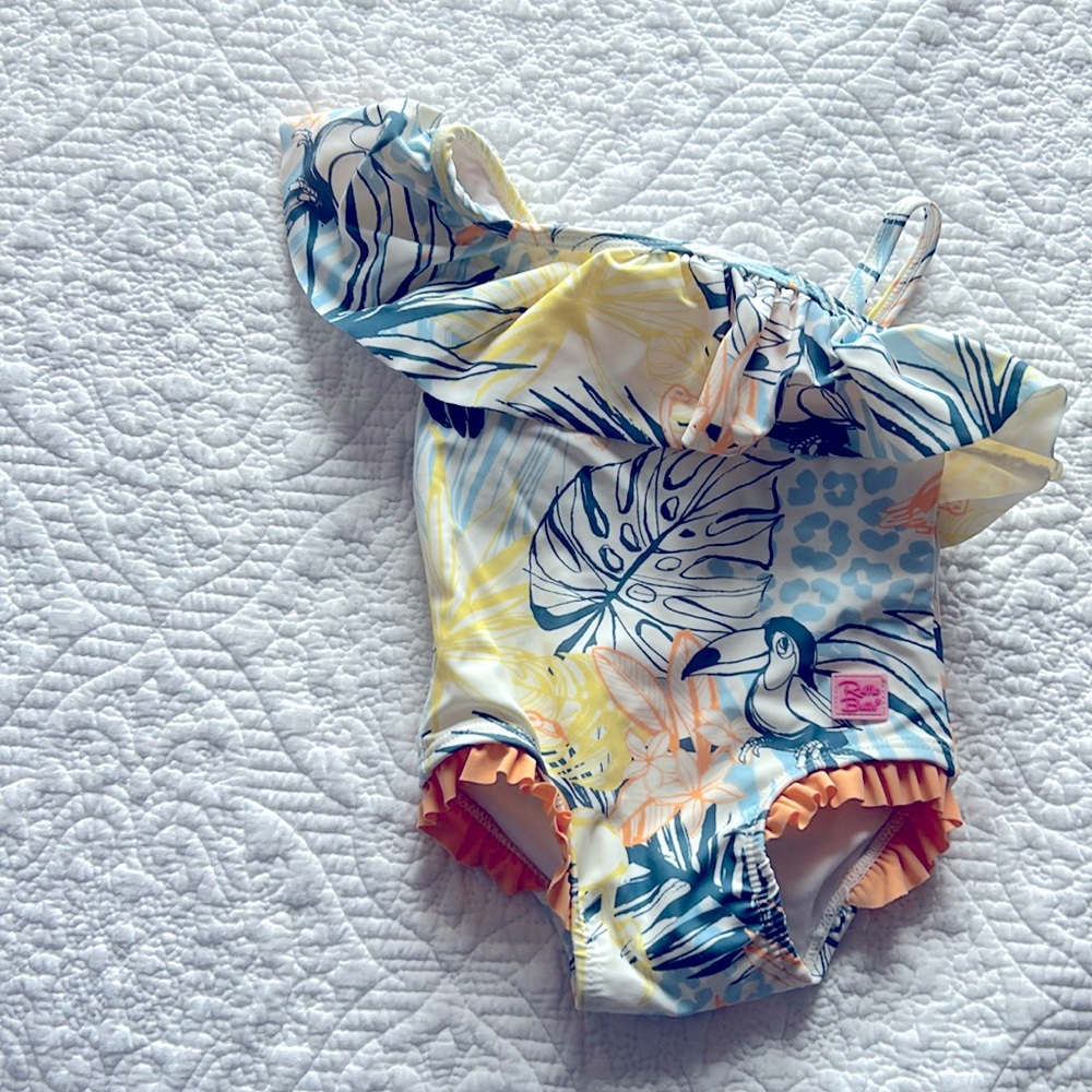 3-6 months EUC ruffle butts baby girl swimsuit